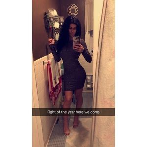 Evening/ Club-ware Long Sleeve Mini Dress